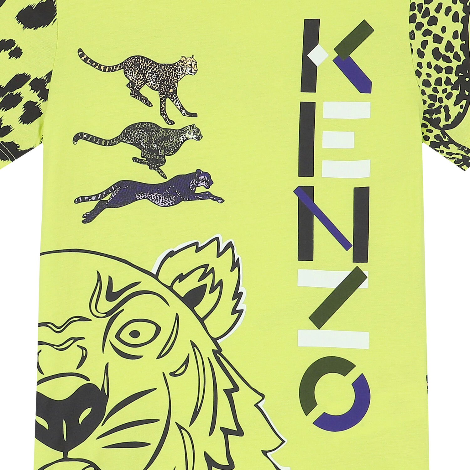 تيشيرت بالشعار باللون الأخضر النيون للأولاد, 1, hi-res