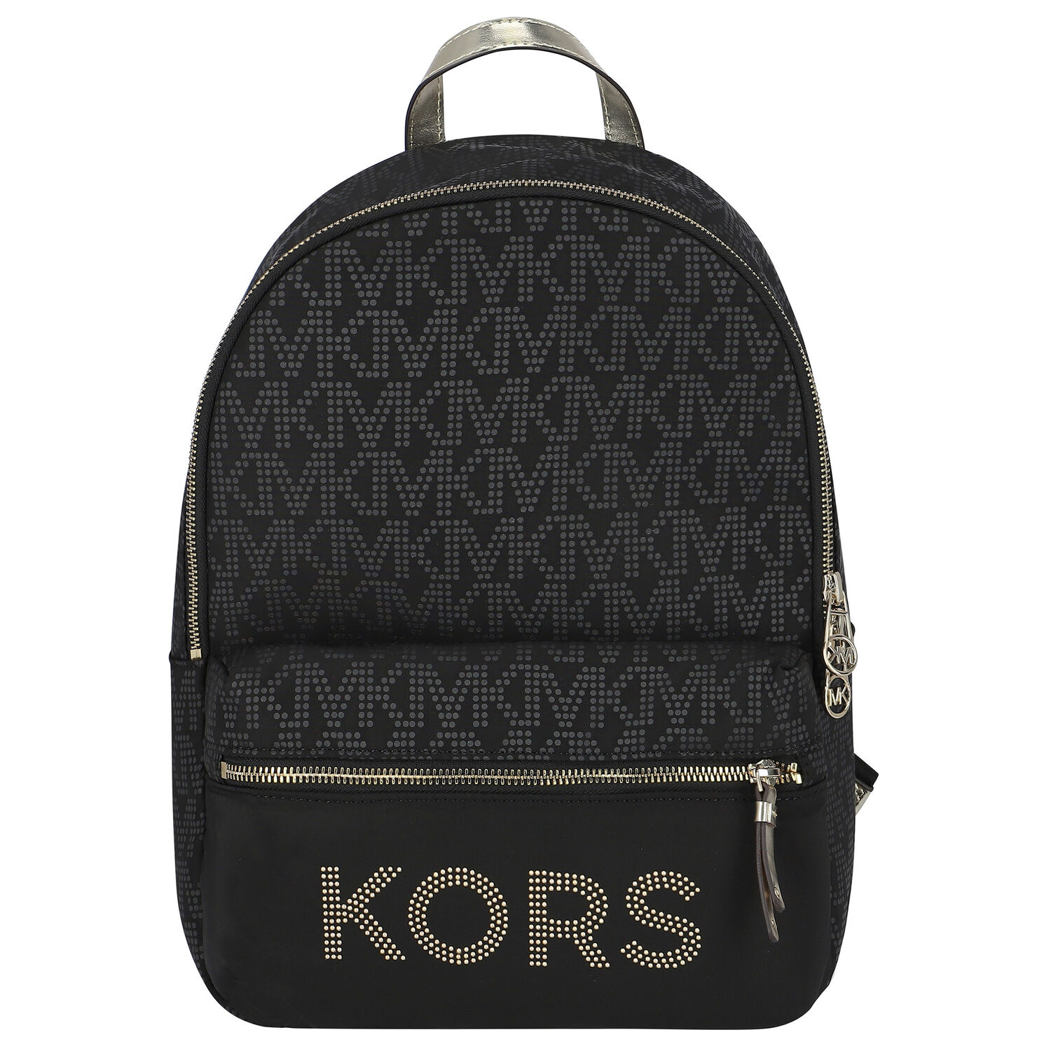 Girls Black & Gold Logo Backpack, 1, hi-res
