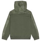Boys Black Logo Hooded Top, 1, hi-res