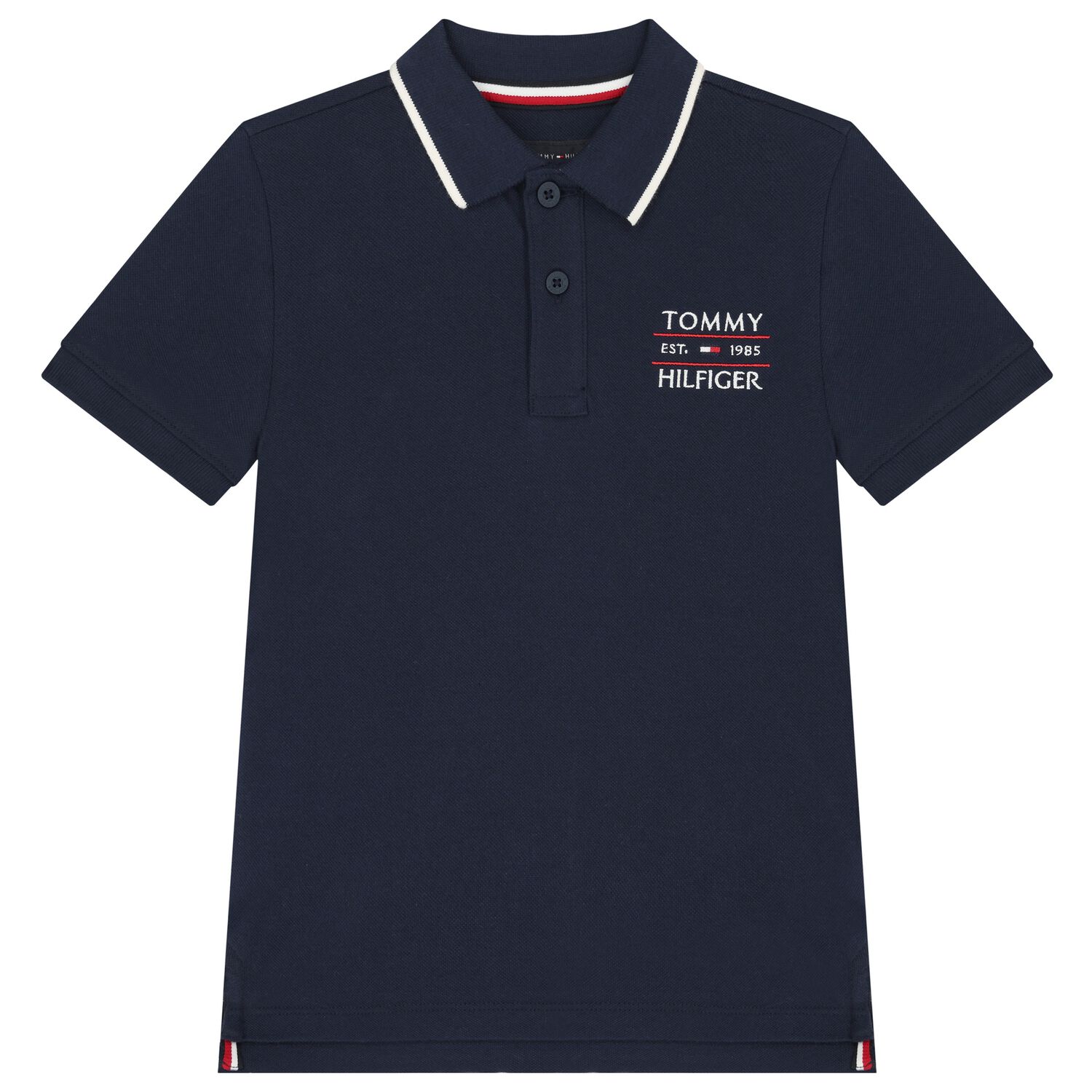 Boys Navy Blue Logo Embroidery Polo Shirt, 3, hi-res image number null