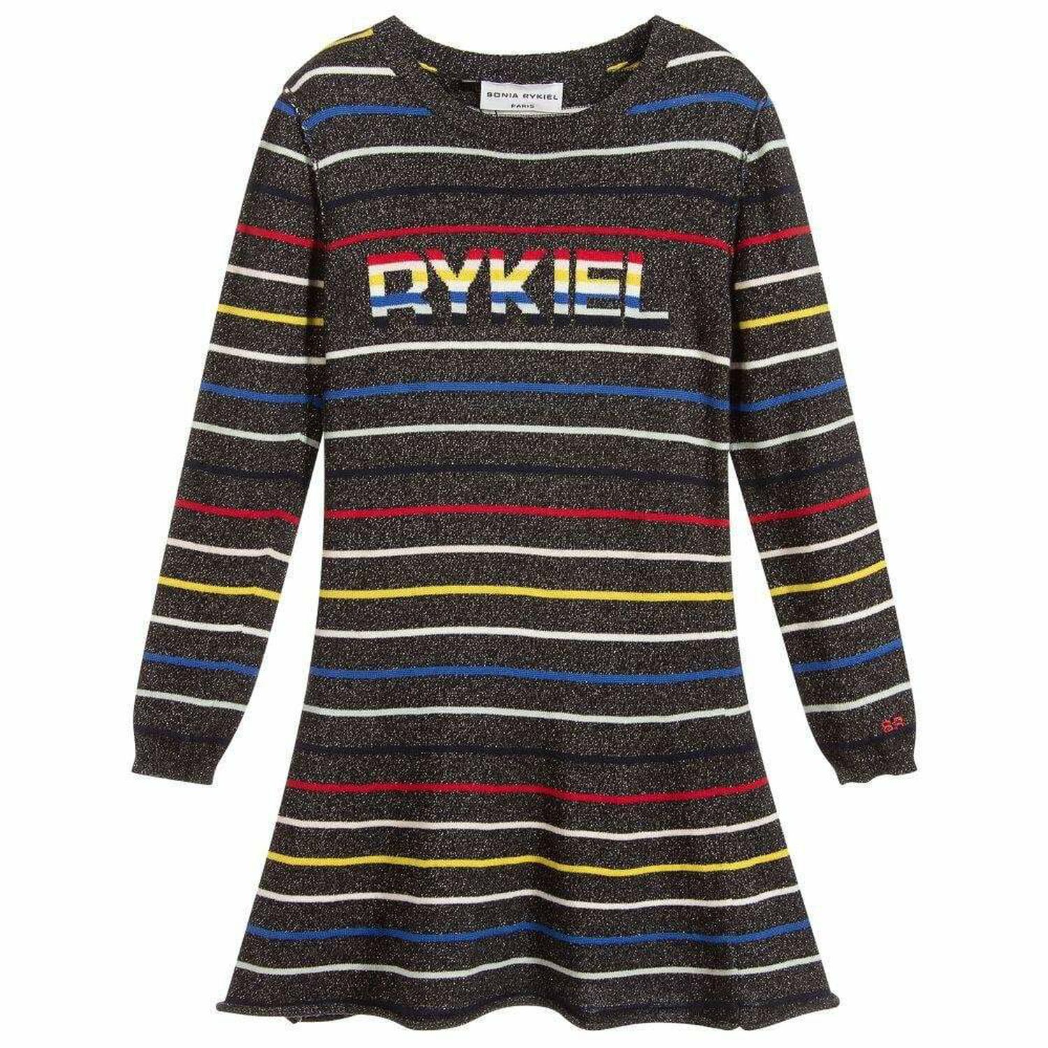 فستان مخطط باللون الاسود اللامع, 1, hi-res image number null