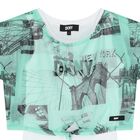 توب بنات الشعار 2 في 1 باللون الأبيض و الأخضر, 1, hi-res