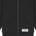 توب هودي اوفر سايز بسحاب بالشعار باللون الأسود, 1, hi-res