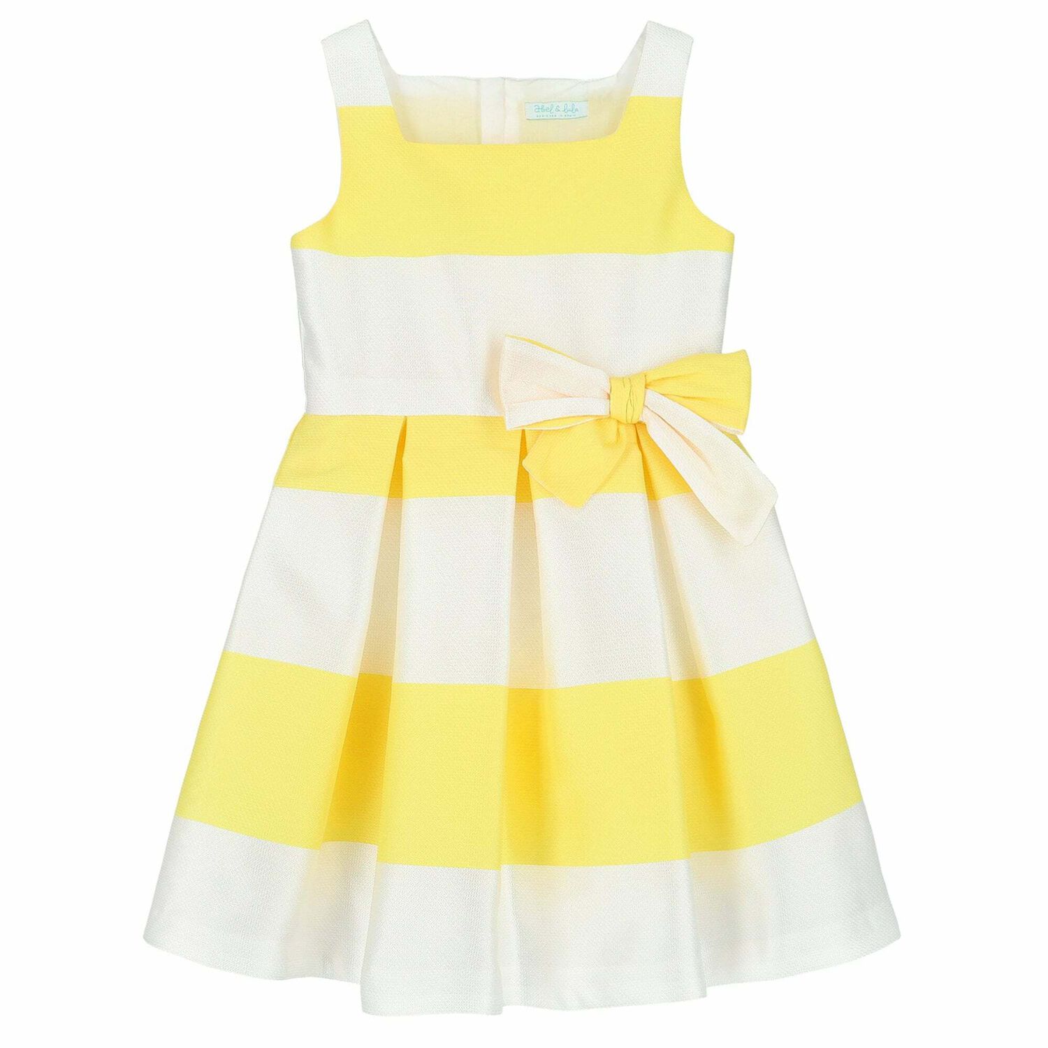 Girls Yellow & White Dress, 1, hi-res image number null