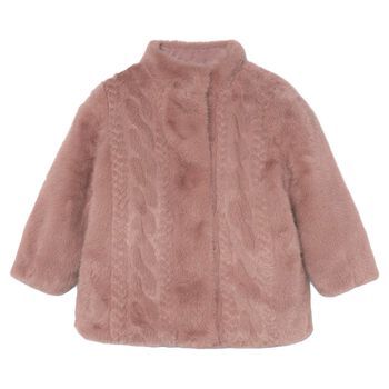 Girls Pink Fur Coat