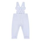 Baby Boys White & Blue Dungaree Set, 1, hi-res