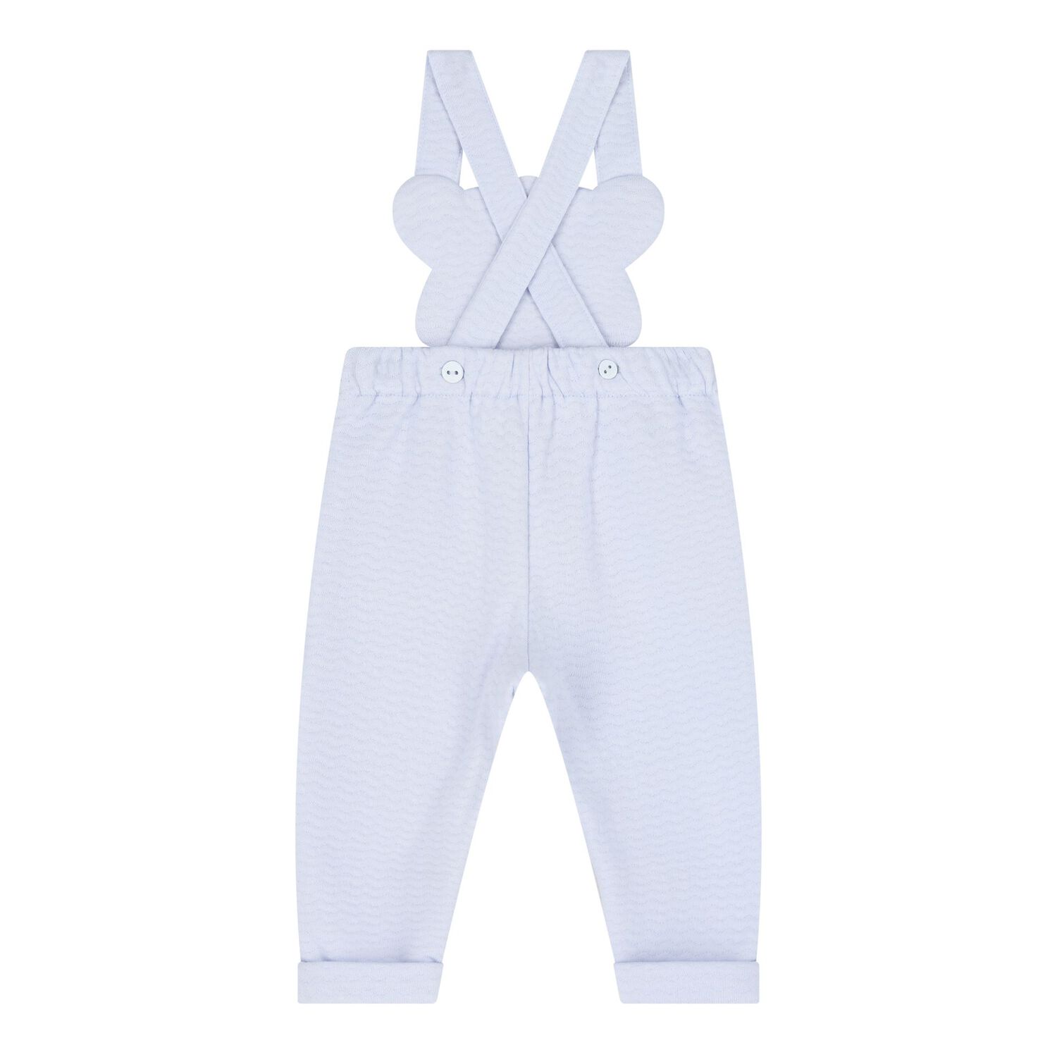 Baby Boys White & Blue Dungaree Set, 1, hi-res image number null