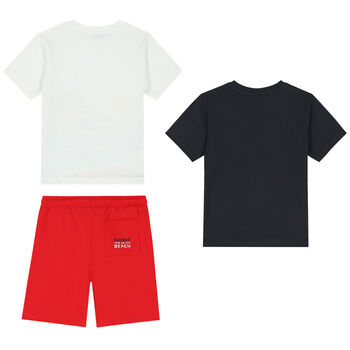 Boys Red Shorts Set (3 Piece)