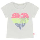 Girls White Rhinestone T-Shirt, 1, hi-res