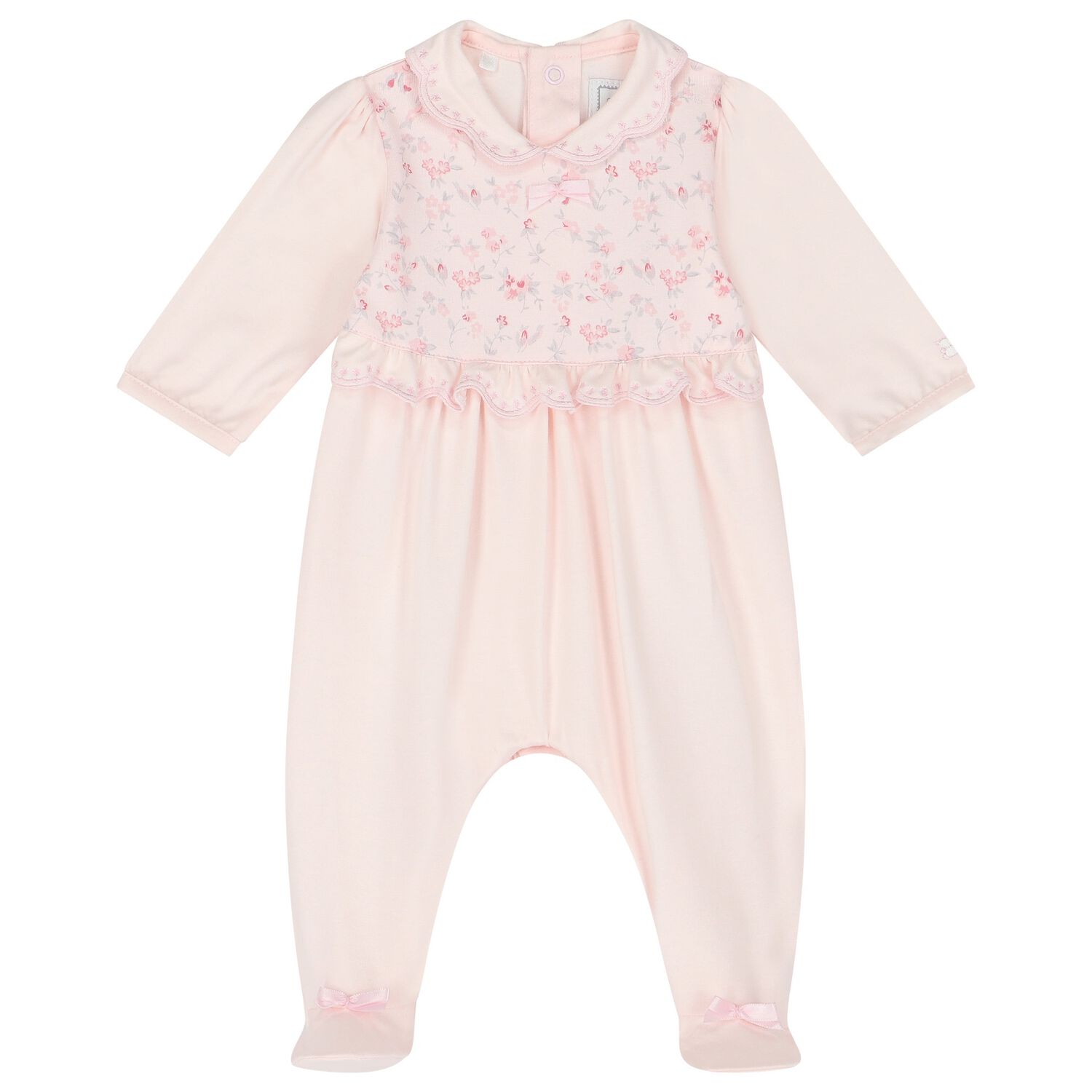 Baby Girls Pink Floral Babygrow, 1, hi-res image number null