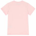 تيشيرت بالشعار مطرز باللون الوردى للبنات, 2, hi-res