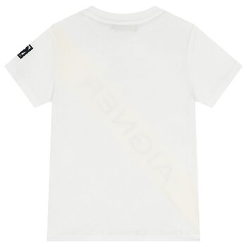 Boys White & Yellow Logo T-Shirt