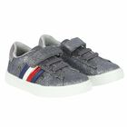 حذاء رياضى بالشعار باللون الفضى للبنات, 1, hi-res