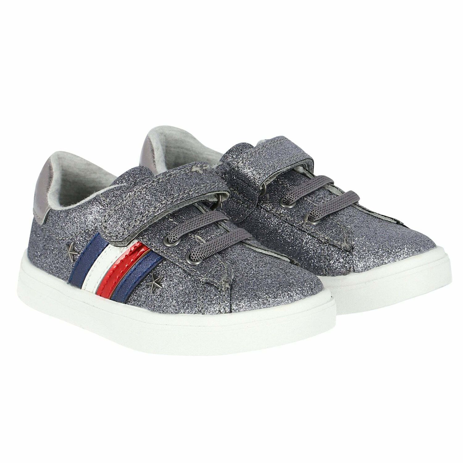 حذاء رياضى بالشعار باللون الفضى للبنات, 1, hi-res image number null