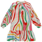 Girls Ivory Marmo Dress, 1, hi-res