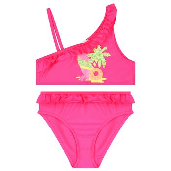 Girls Pink Frill Bikini