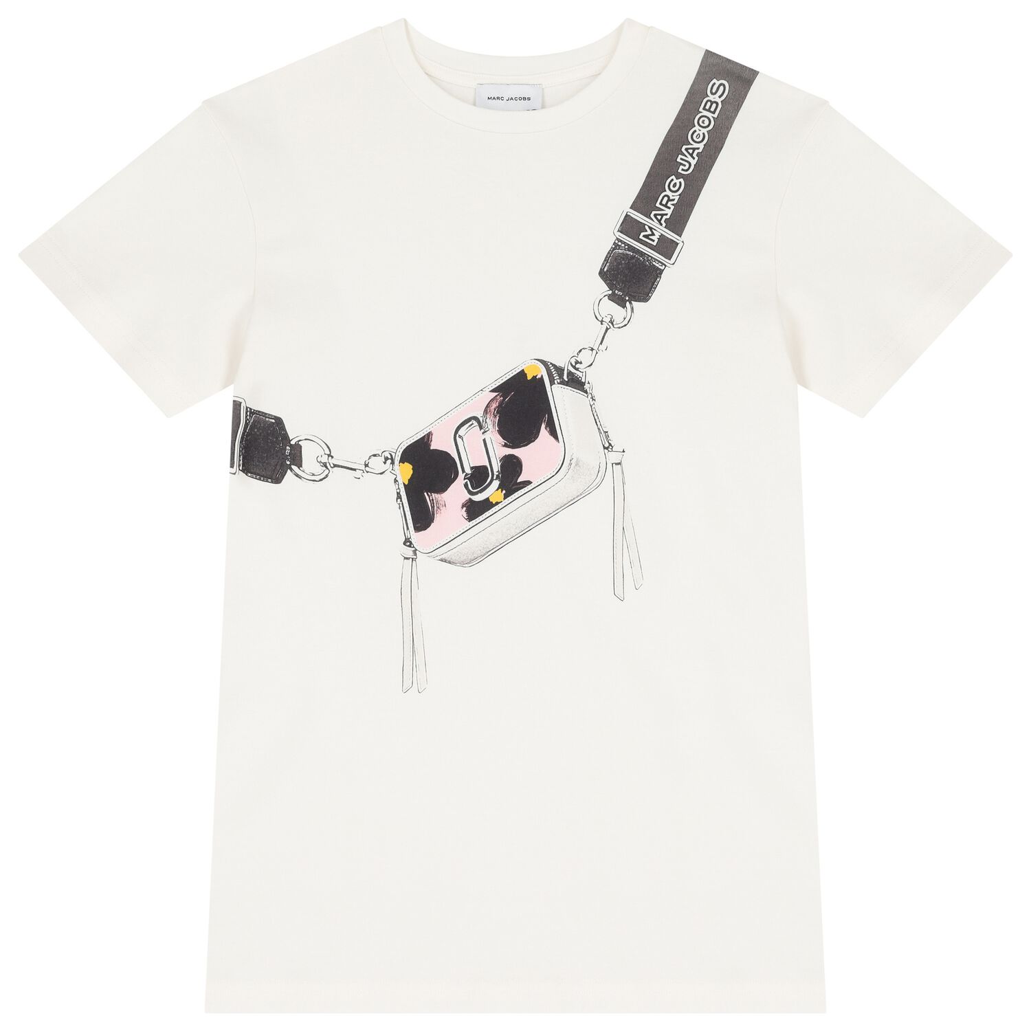 Girls White Logo Dress, 2, hi-res