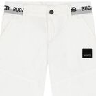Boys White Logo Shorts, 1, hi-res