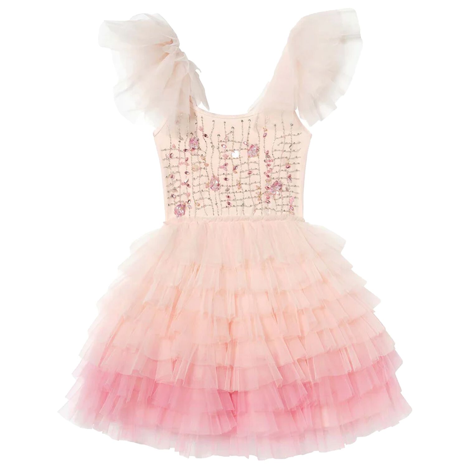 Girls Coral Embellished Tutu Dress, 1, hi-res