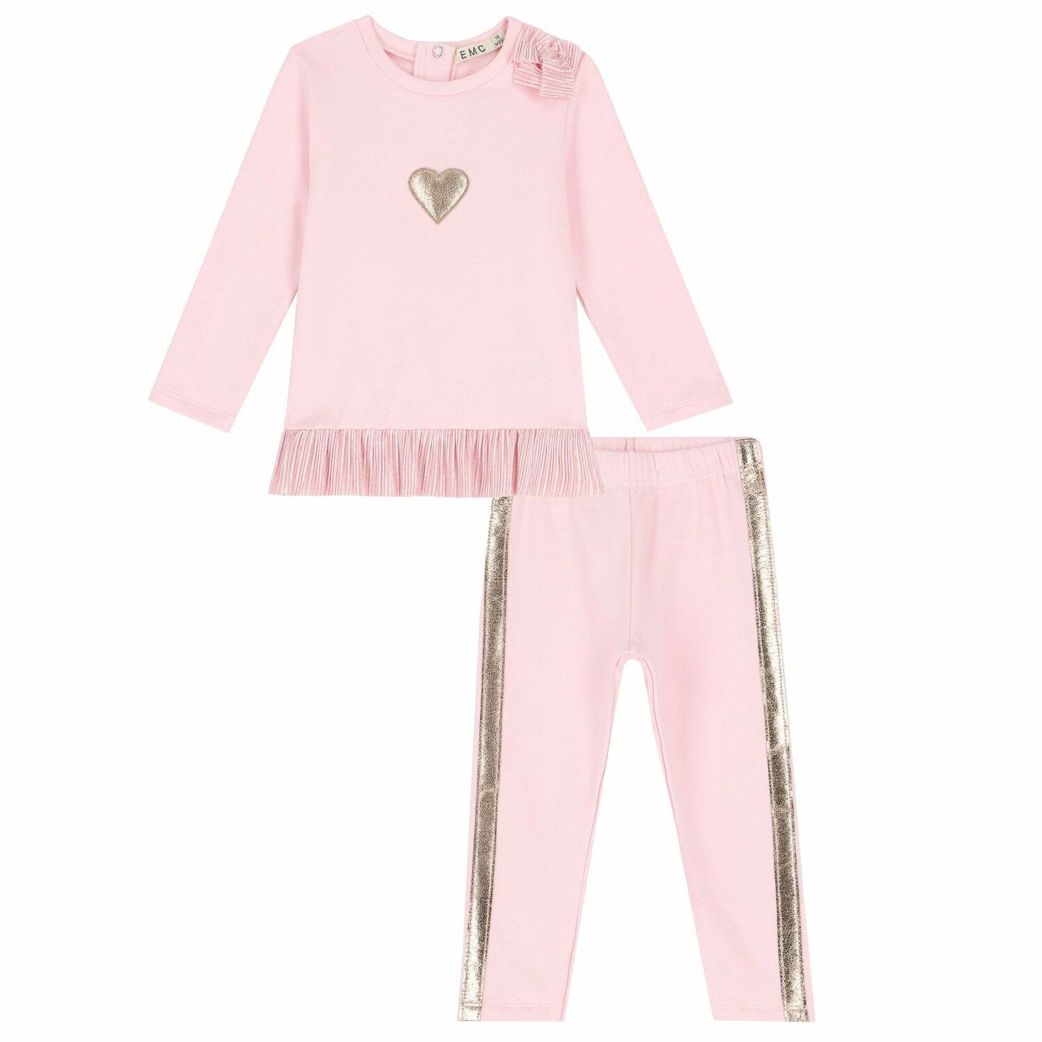 Younger Girls Pink Top & Leggings Set, 1, hi-res image number null