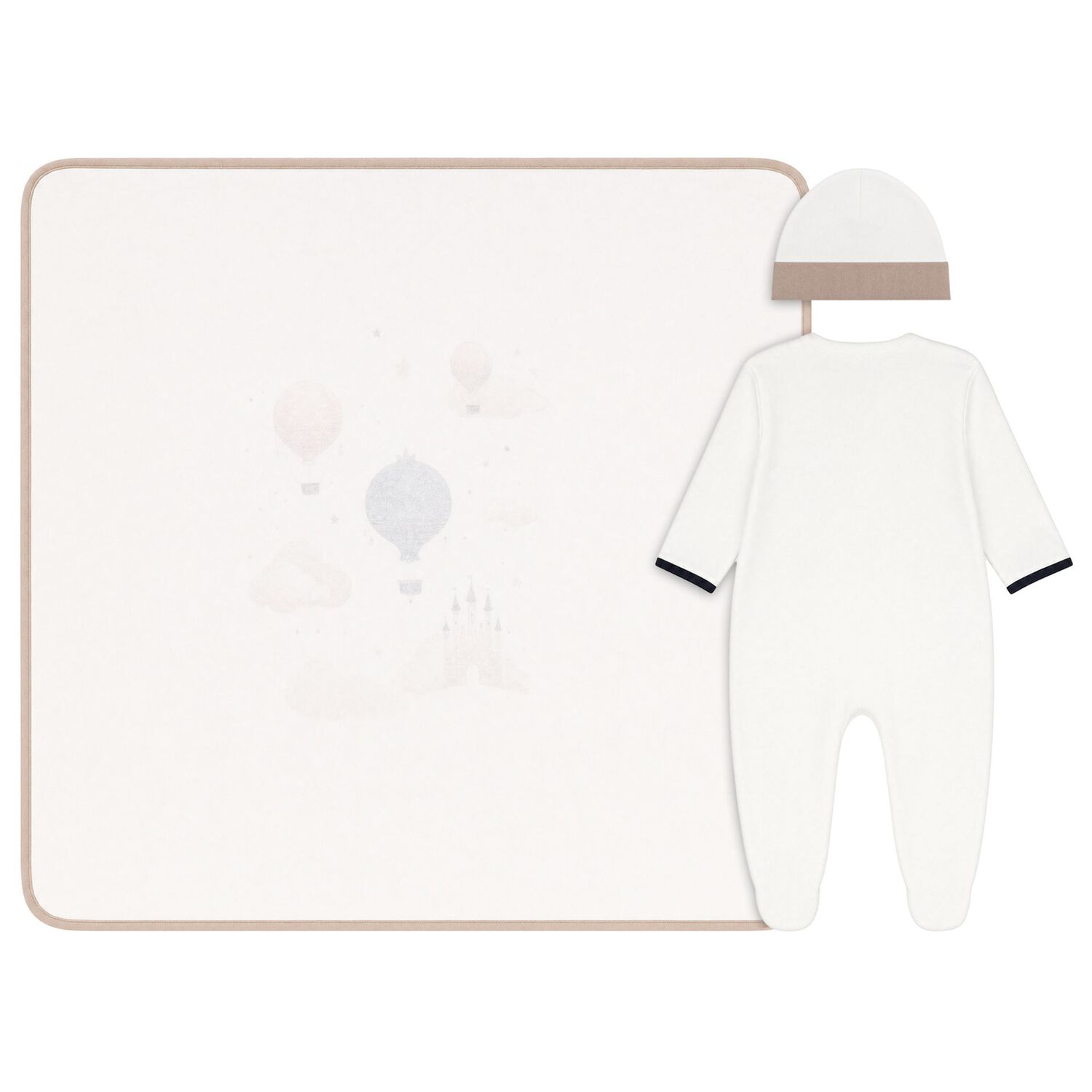 Ivory & Beige Balloon Babygrow Gift Set, 1, hi-res