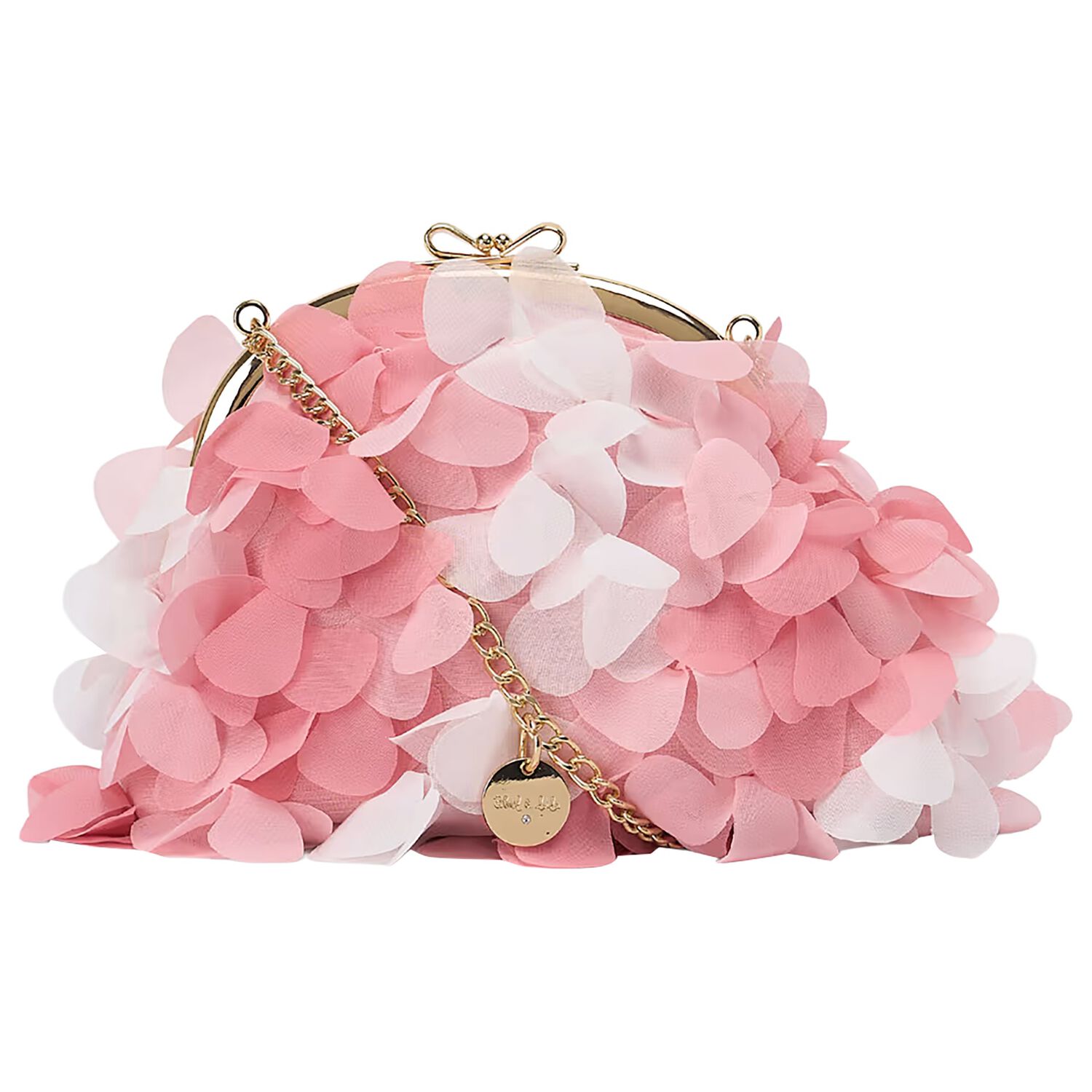 Girls Pink & White Floral Bag, 1, hi-res
