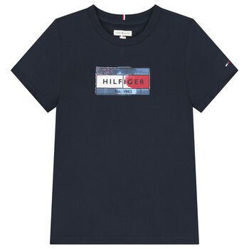 Boys Navy Blue Logo T-Shirt