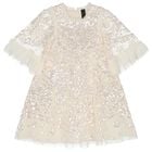 Girls Ivory Sequin & Tulle Dress, 1, hi-res