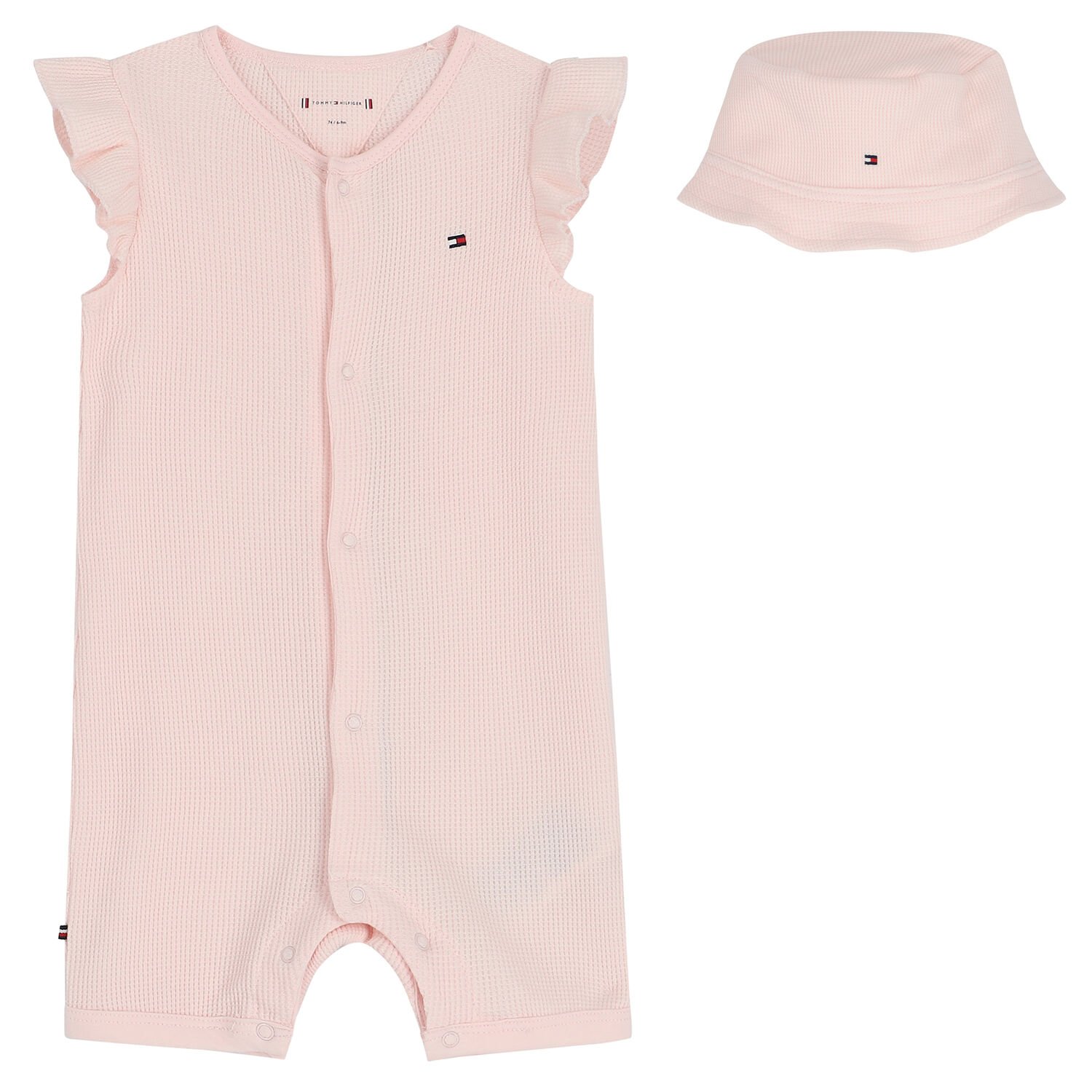 Baby Girls Pink Logo Romper Set, 1, hi-res
