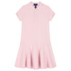 Girls Pink Logo Polo Dress, 1, hi-res