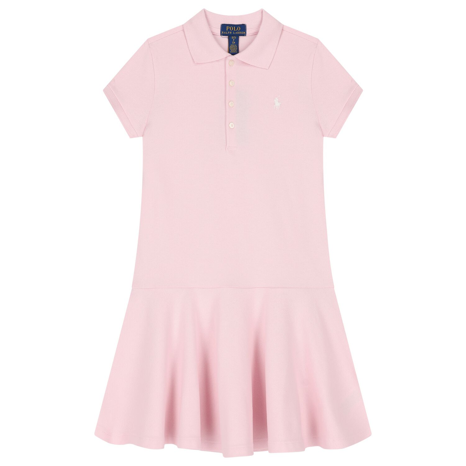 Girls Pink Logo Polo Dress, 1, hi-res
