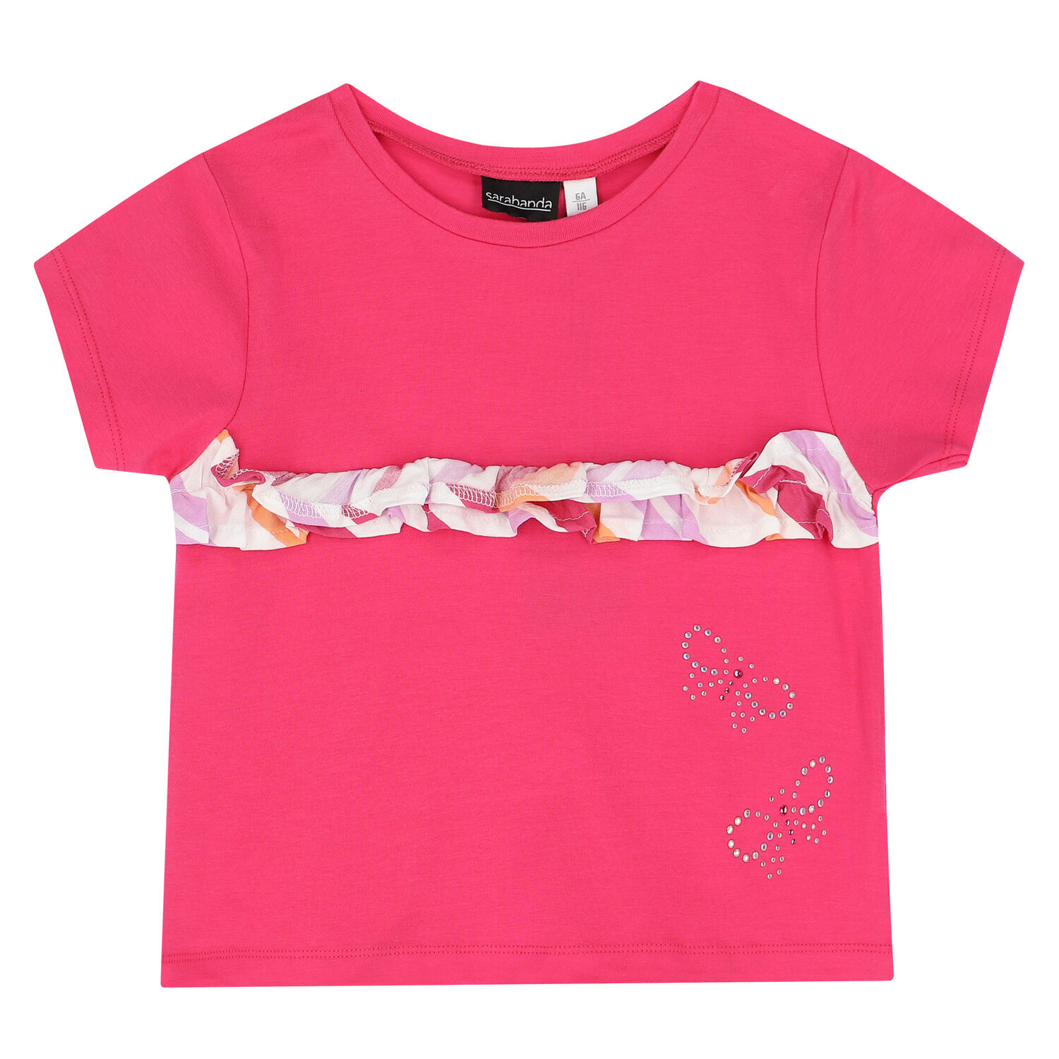 طقم شورت مخطط باللون الزهري للبنات, 1, hi-res