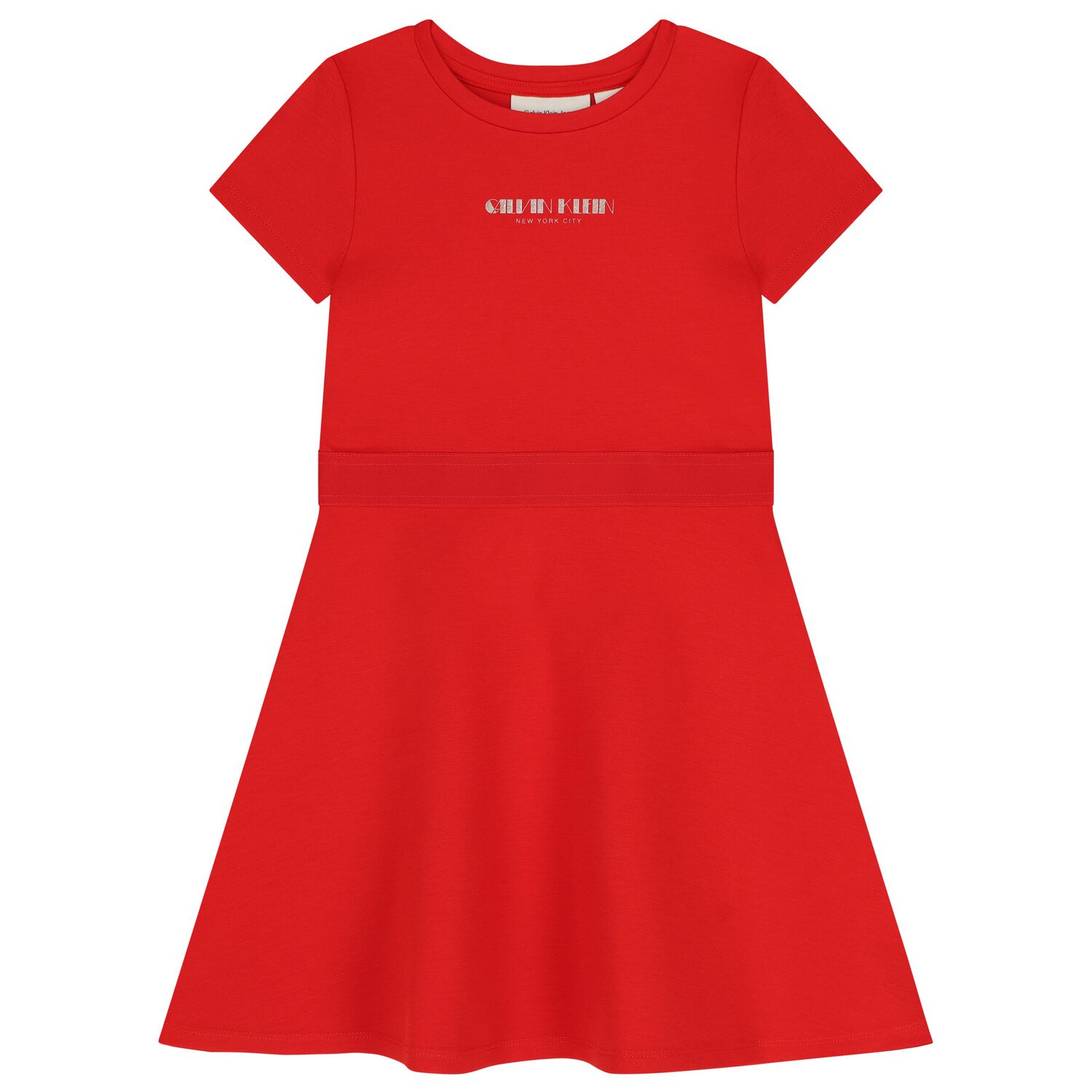 Girls Red Logo Dress, 1, hi-res