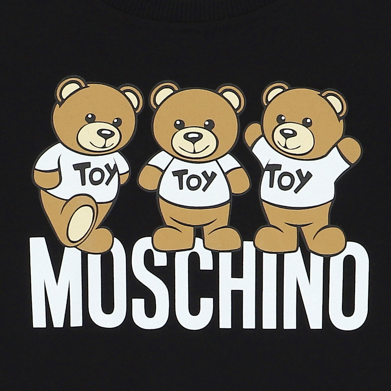 فستان سويت شيرت بشعار تيدي باللون الأسود, 3, hi-res