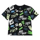 طقم شورت اولاد بالشعار باللون الازرق والاسود , 1, hi-res