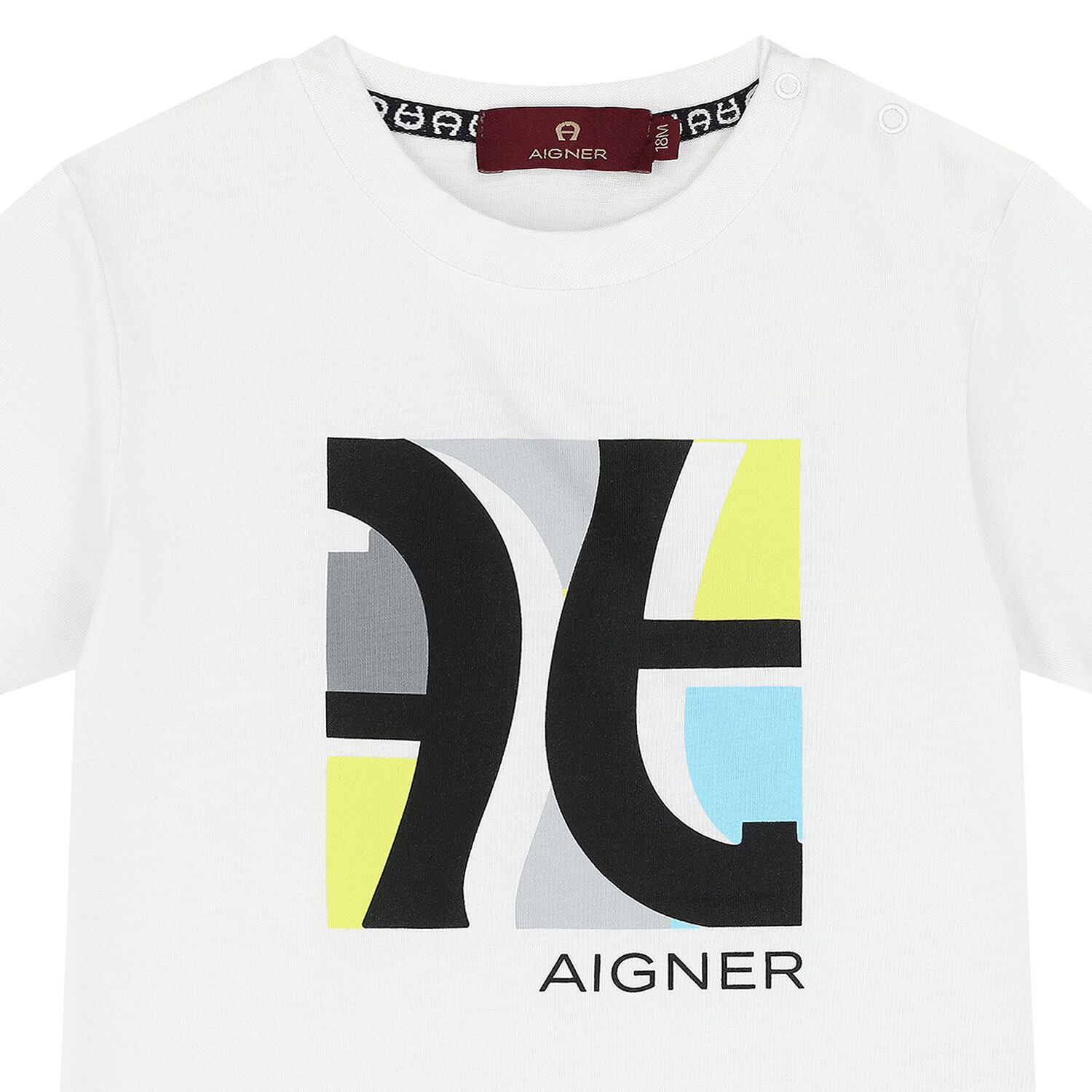 تيشيرت أولاد بالشعار باللون الأبيض, 1, hi-res image number null