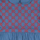 Baby Girls Blue GG Logo Dress, 1, hi-res