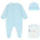 Blue Teddy Bear Logo Babygrow Gift Set, 4, hi-res