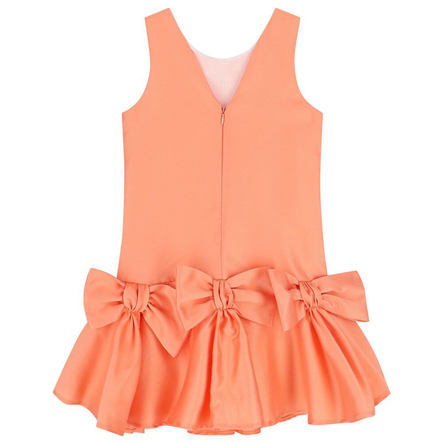 Girls Orange Bow Dress, 1, hi-res image number null