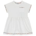 طقم فستان أبيض منقوش للبنات الصغار, 1, hi-res