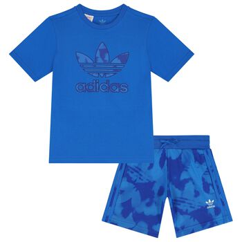 Blue Trefoil Logo Shorts Set