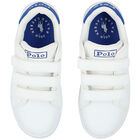 Boys White Logo Trainers, 1, hi-res