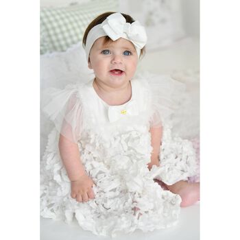 Baby Girls White Ruffled Tulle Dress