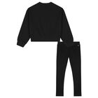Girls Black Logo Leggings Set, 1, hi-res