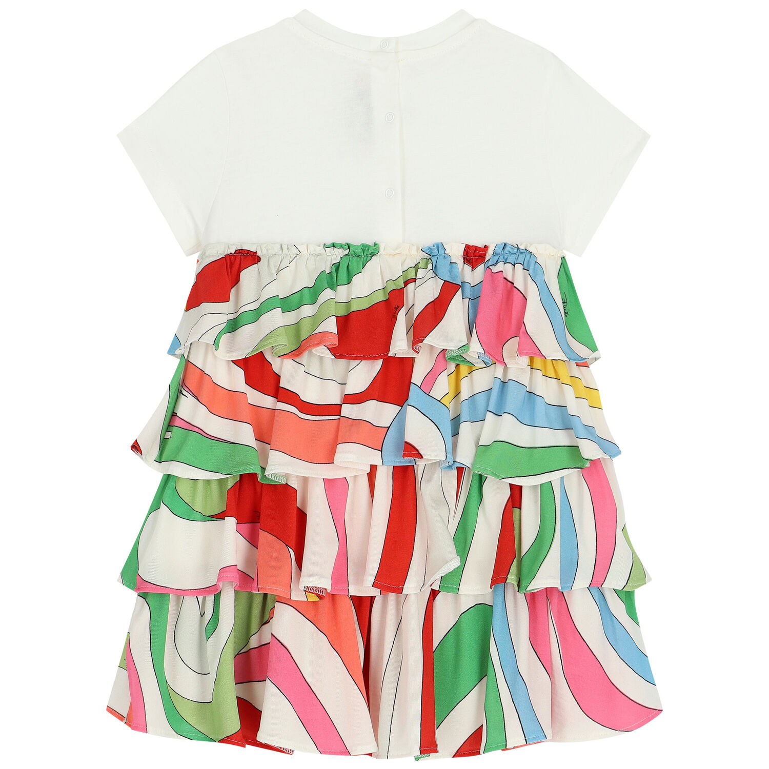 Younger Girls Ivory Marmo Dress, 1, hi-res