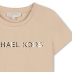 Girls Beige Logo T-Shirt, 3, hi-res