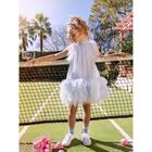 Girls Blue Sequin Tulle Dress, 1, hi-res