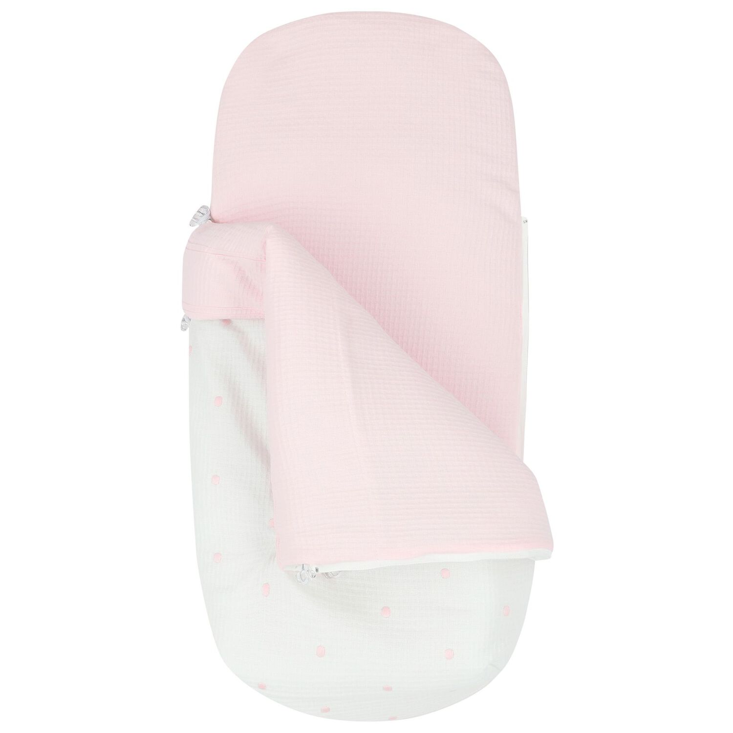 Girls Pink & White Polka Dot Baby Pram Nest, 1, hi-res image number null