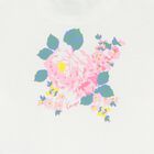 Younger Girls Ivory Floral Logo Long Sleeve Top, 1, hi-res