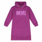 Girls Purple Logo Sweatshirt Dress, 1, hi-res